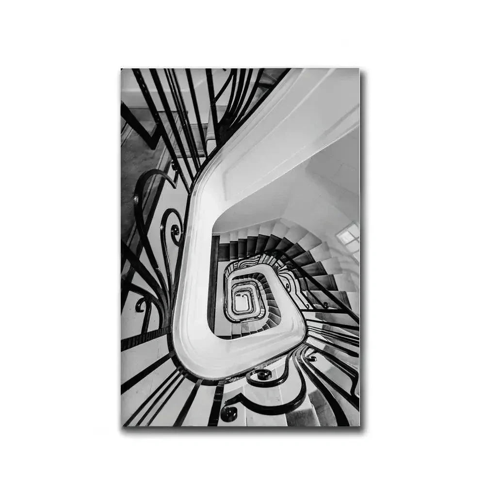 Mansion Stairway | Wanddecoratie | Skylines en Silhouettes van Parijs | Mode Legende | Muurdecoratie
