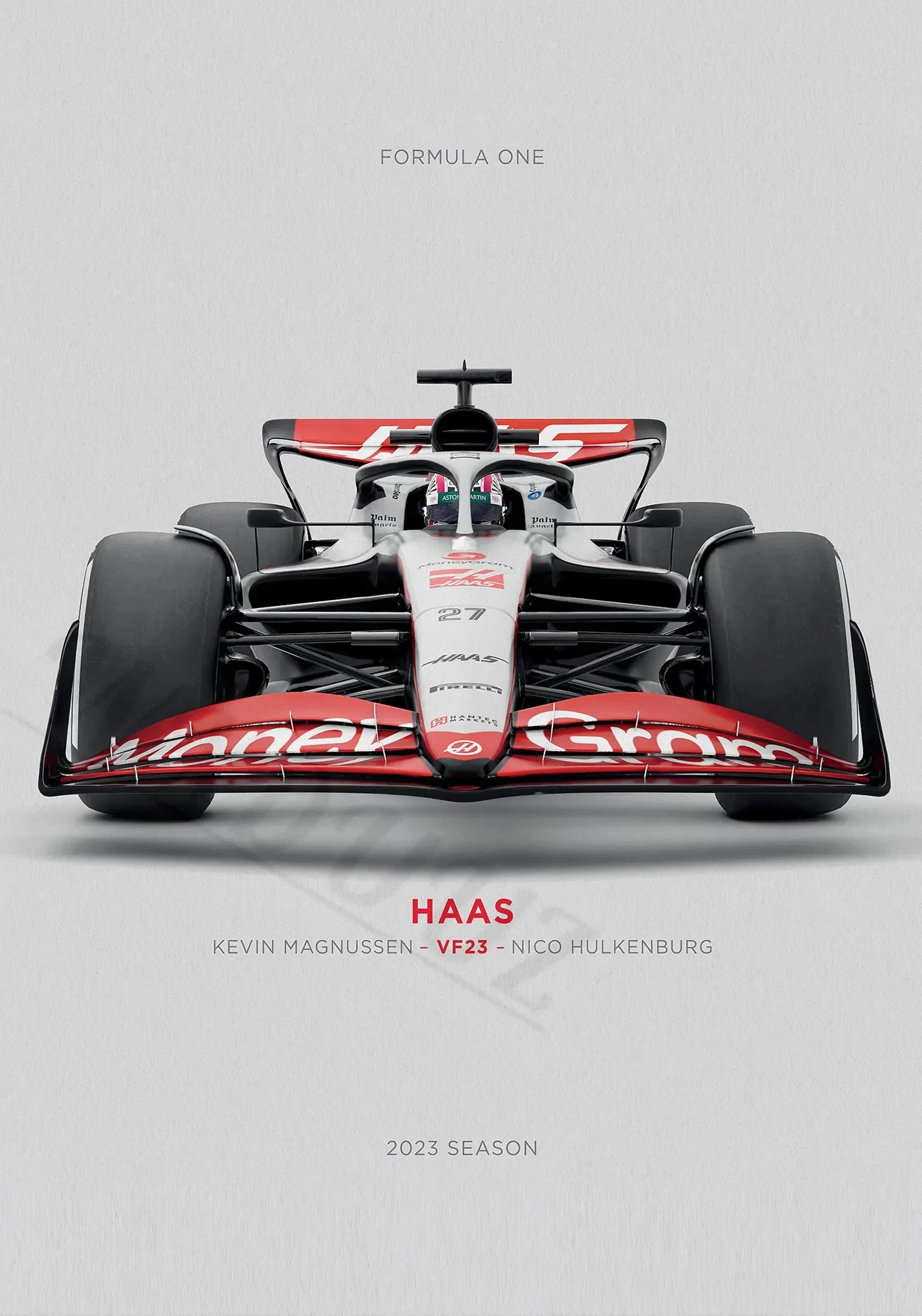 Haas VF23 Poster | Motorsport Muurdecoratie | Kevin Magnussen | Nico Hulkenberg | Formula 1 Posters | Wanddecoratie