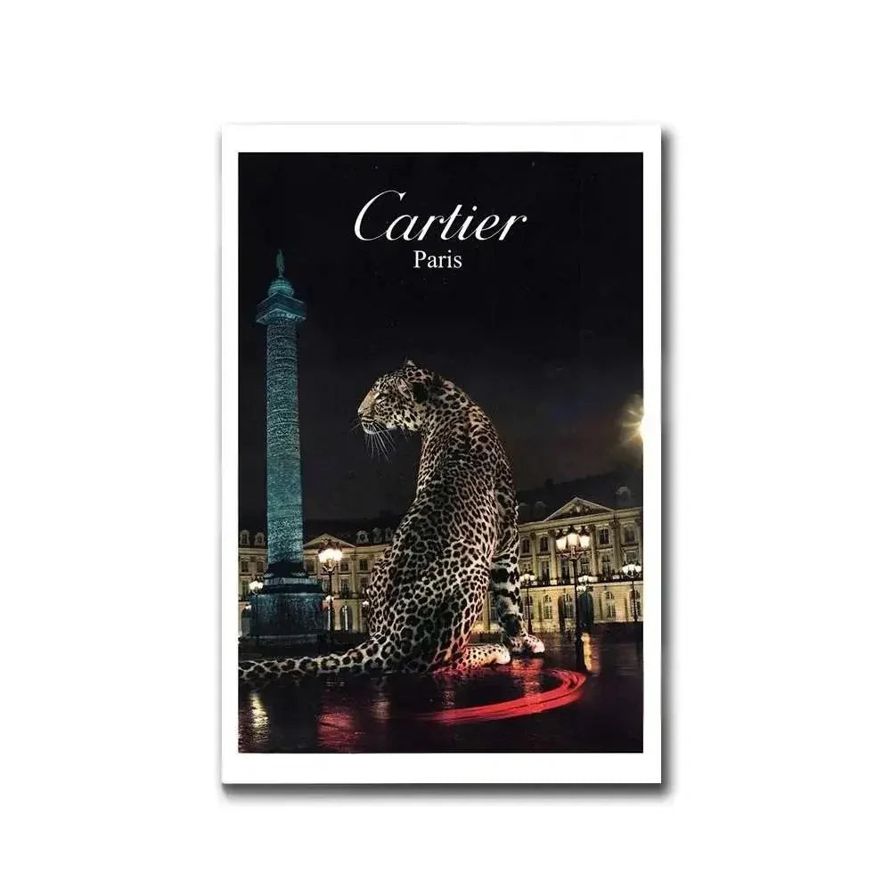 Cartier Paris | Jaguar Stadssilhouet | Muurdecoratie | Parijs Fashion Legendes | Wanddecoratie | Posters