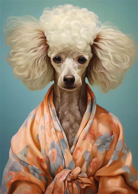 Poodle Poster | Muurdecoratie | Silk Elegance | Regal Dog Portrait | Wanddecoratie voor Thuis