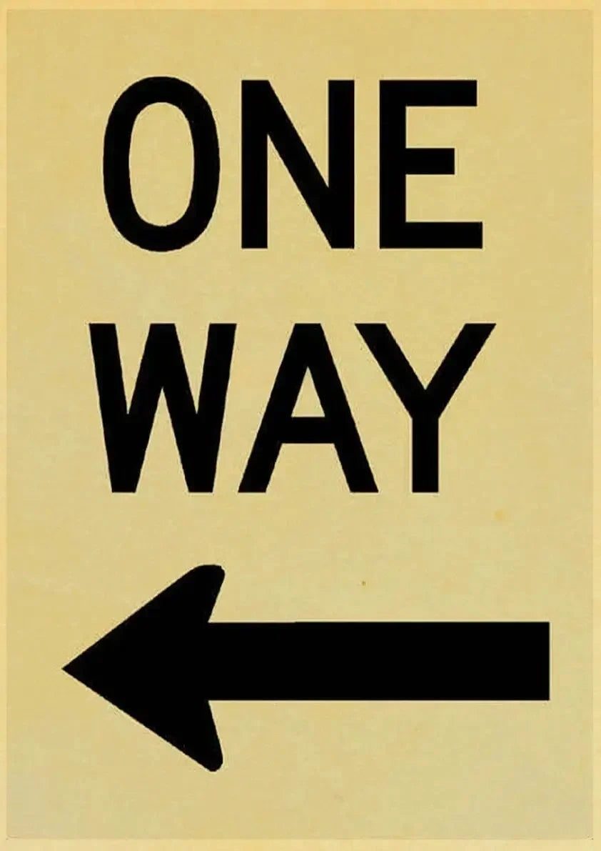 One Way Street poster | Vintage gevaar bewegwijzering wanddecoratie | Muurdecoratie nostalgie retro sfeer