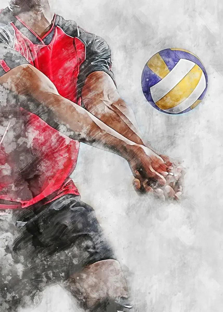 Volleyball Poster | Smash Tribute to Passion & Perseverance | Wanddecoratie voor Sportief Interieur | Muurdecoratie voor Inspiratie & Doorzettingsvermogen