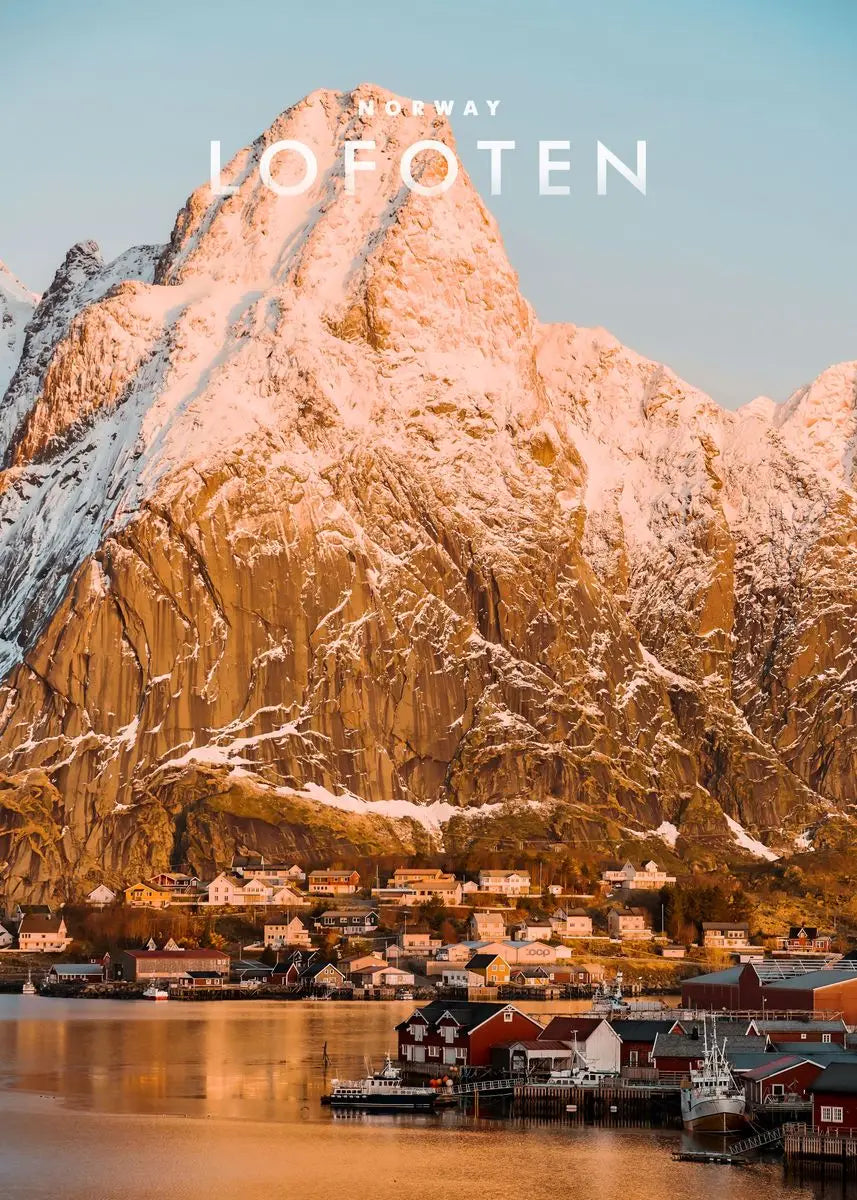 Mountain Sunrise Poster | Lofoten Noorwegen | Wanddecoratie Natuur | Prachtige Noorse Fjorden | Muurdecoratie