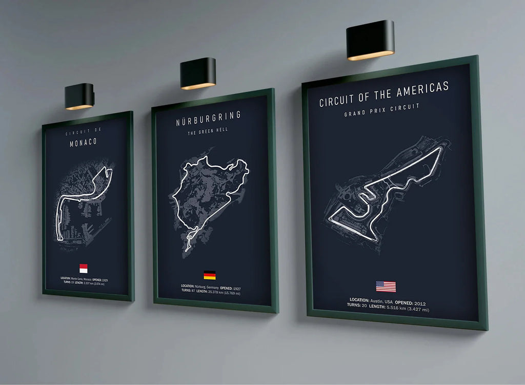 Laguna Seca Race Track Map | Posters | Motorsport Muurdecoratie | Schilderijen | Woonkamer Decoratie | Wanddecoratie | Moderne Canvas Kunst | Cadeau voor Race Enthusiasten | Hoogwaardige Print
