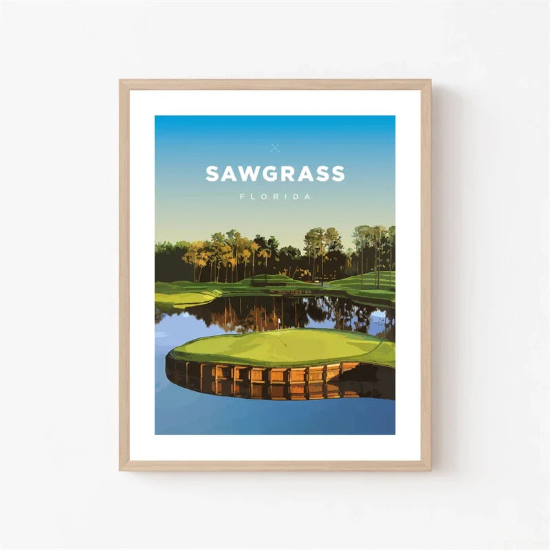 Sawgrass | Florida Golf Course Tribute | Muurdecoratie | Wanddecoratie Poster | Kunst voor Huis & Tuin