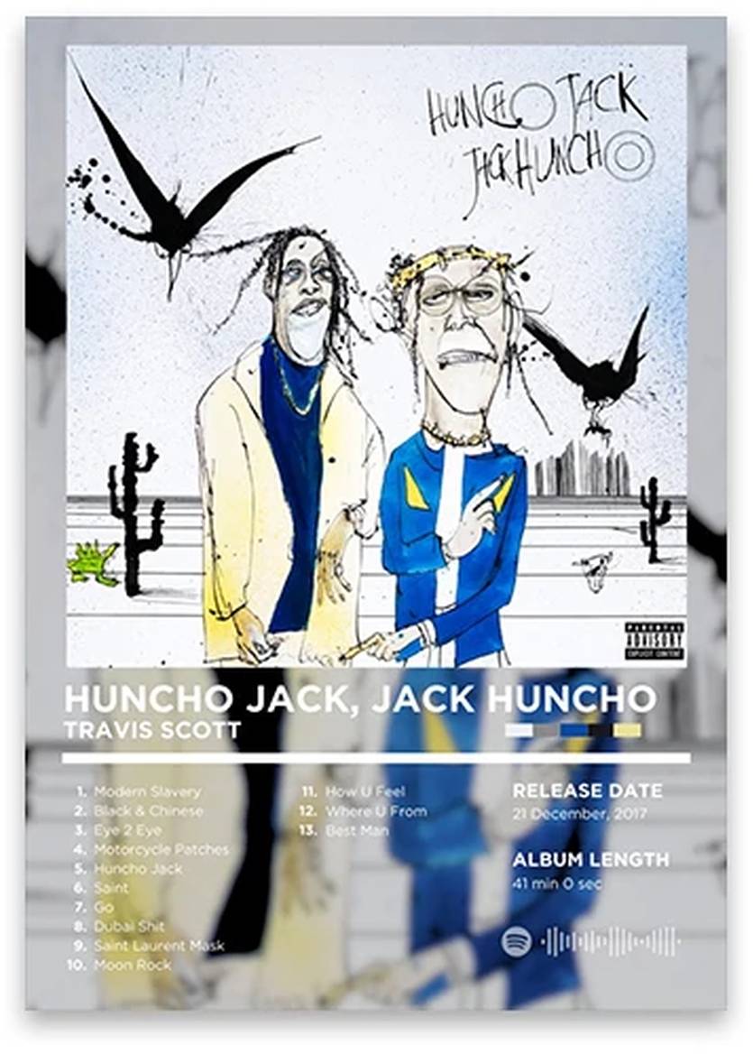 Huncho Jack, Jack Huncho Album Art | Travis Scott Poster | Muurdecoratie | Hip Hop Wanddecoratie | Legendarische Rap Kunst | Iconische Muziek Posters