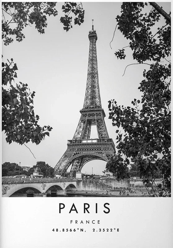 Eiffel Tower Poster | Paris Skyline Wanddecoratie | Iconische Franse Landmark | Reis-Inspiratie Kunst | Muurdecoratie
