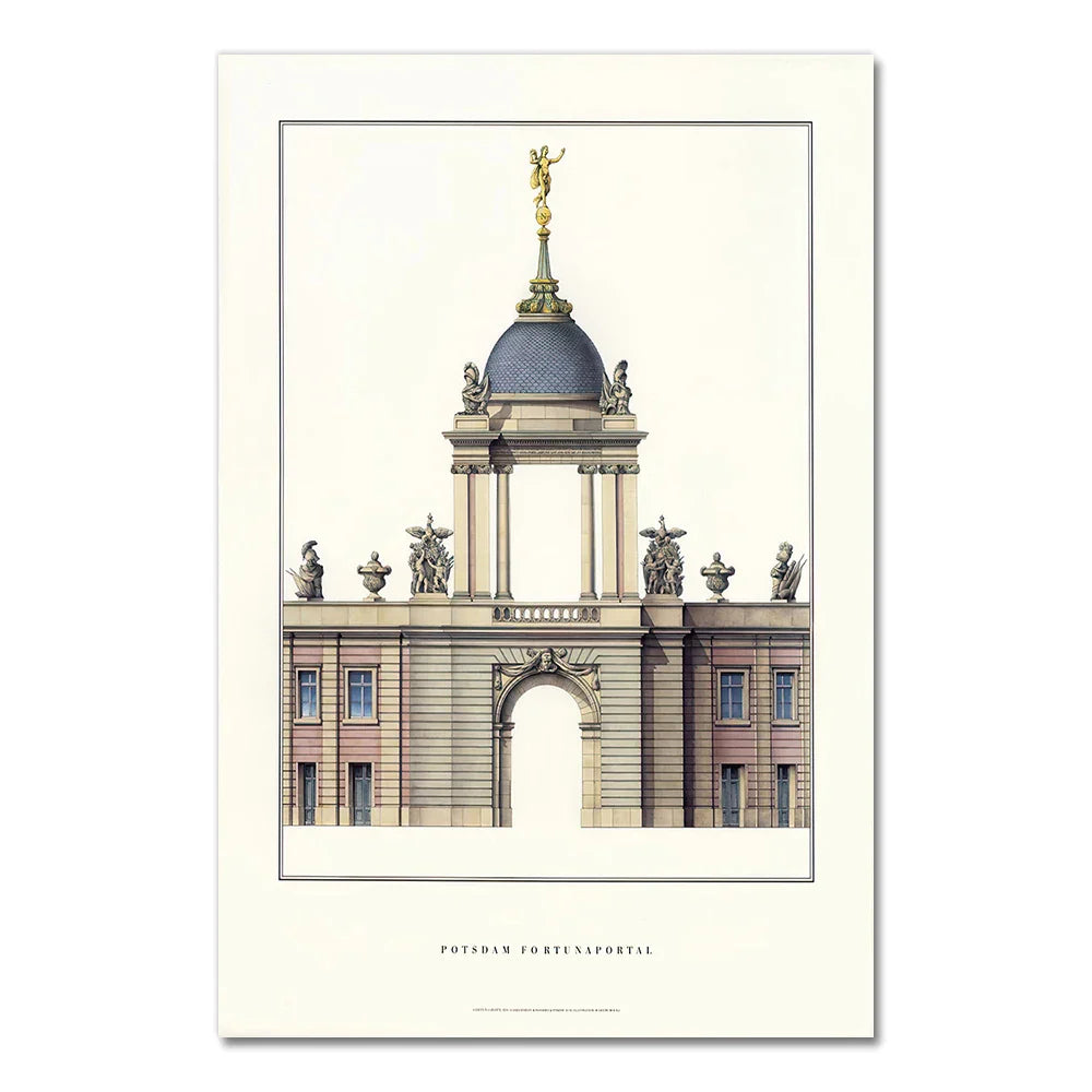 Fortuna Portal | Rococo Architectuur Muurdecoratie | Potsdam Posters | Cultureel Erfgoed Wanddecoratie | Duitsland's Architectonische Wonderen