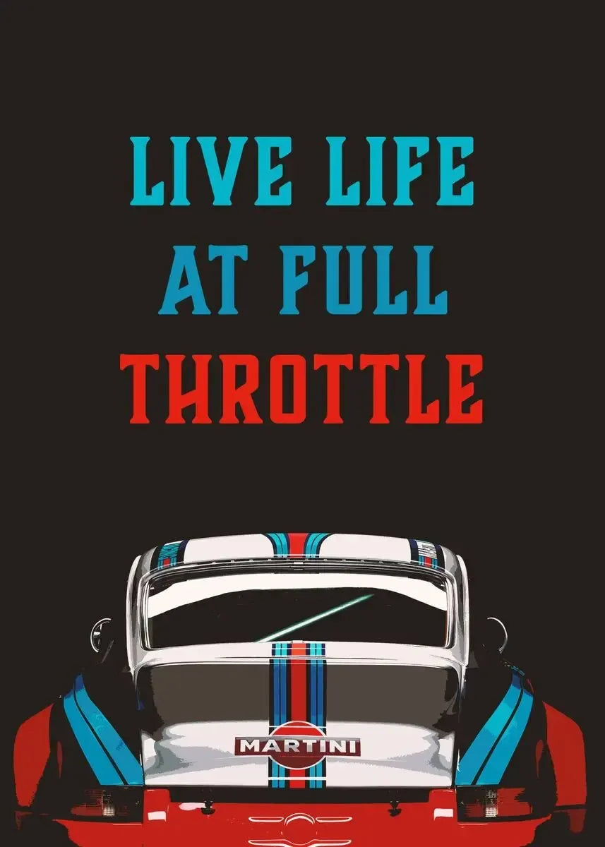 Porsche 911 Martini Achteraanzicht Poster | Vintage Racing Muurdecoratie | Tijdloze Racing Elegance | Wanddecoratie Schilderijen