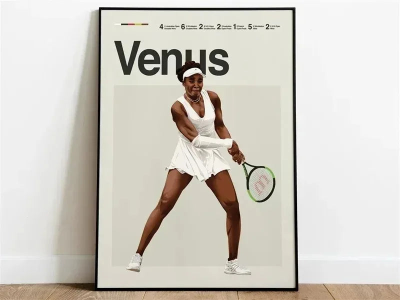Venus Williams Posters | Muurdecoratie | Moderne Aesthetic Kunst | Wanddecoratie Muur Kunst