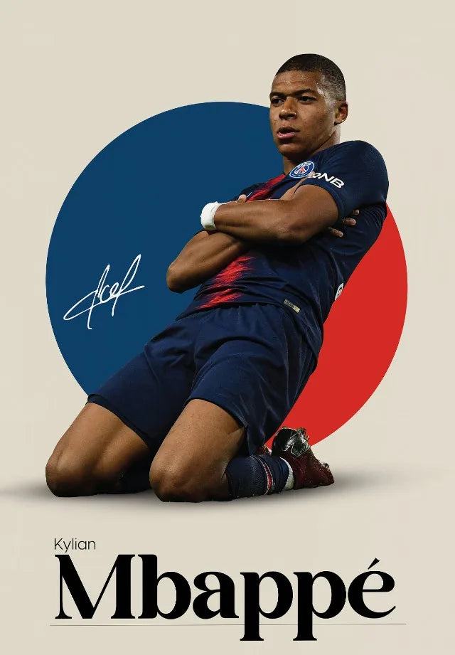 Kylian Mbappe | Celebration | Muurdecoratie | Posters van sporthelden en voetballegendes | Wanddecoratie