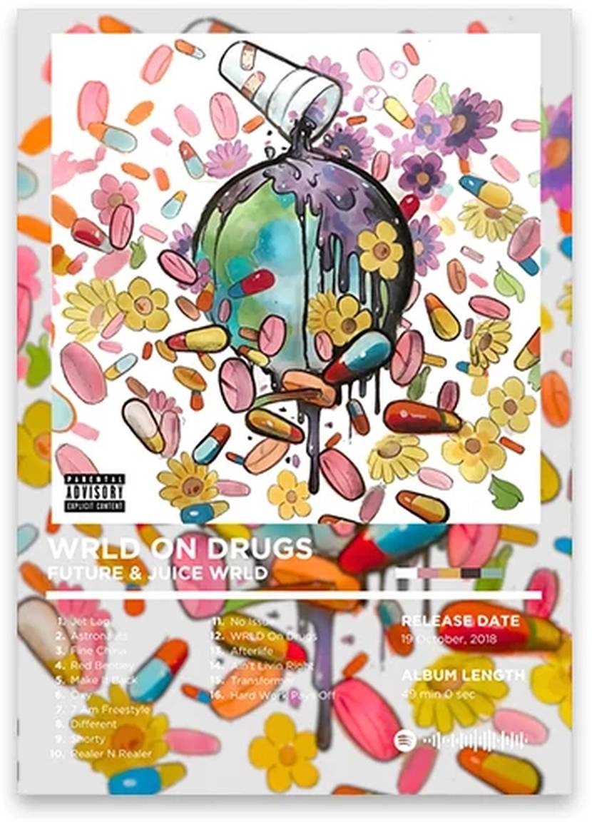 Future & Juice WRLD | World on Drugs Muurdecoratie | Iconisch Albumhoes Poster | Hip Hop Wanddecoratie