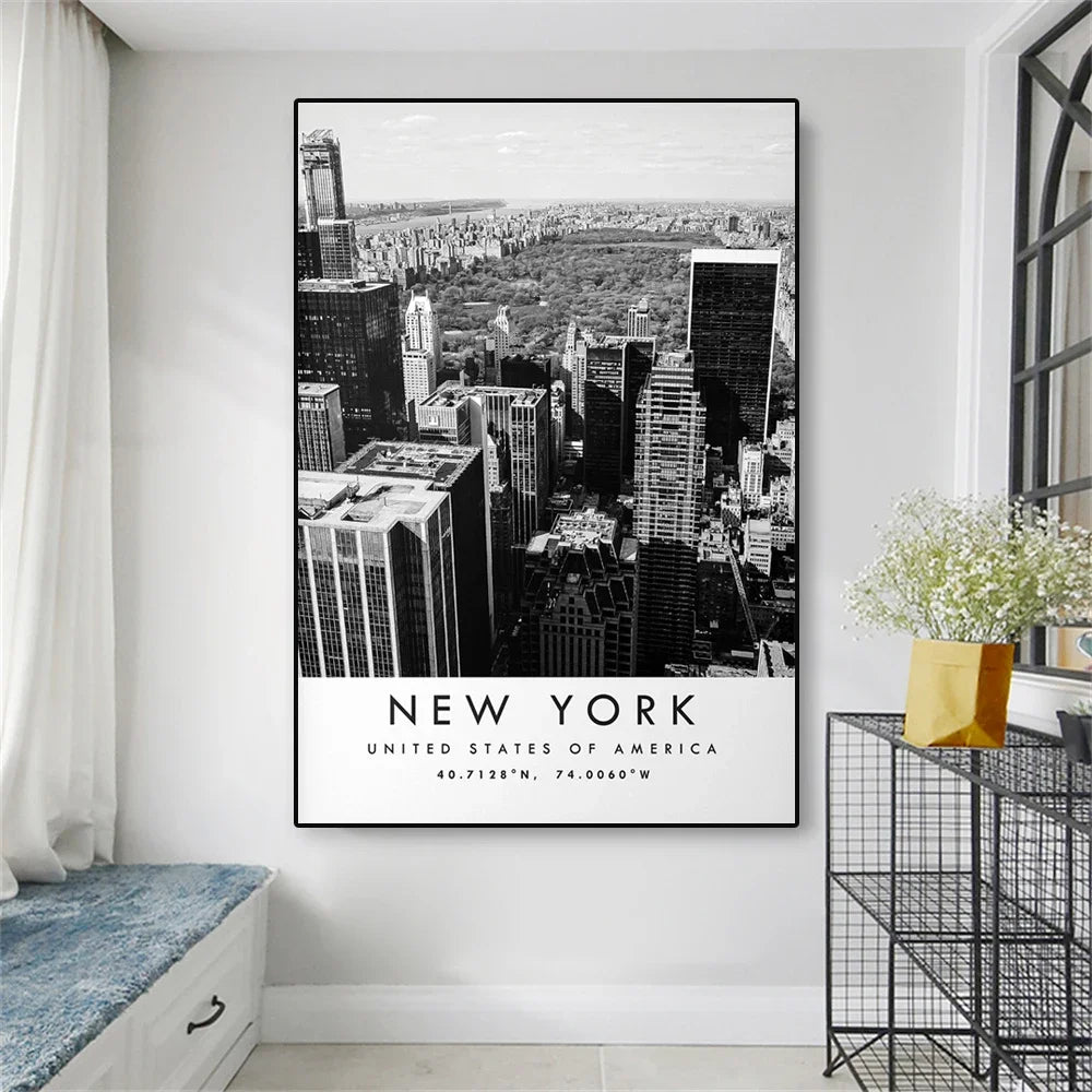 Skyline Poster | New York City | Muurddecoratie | Prachtige Wanddecoratie | Stadsgezicht USA | Moderne Kunst