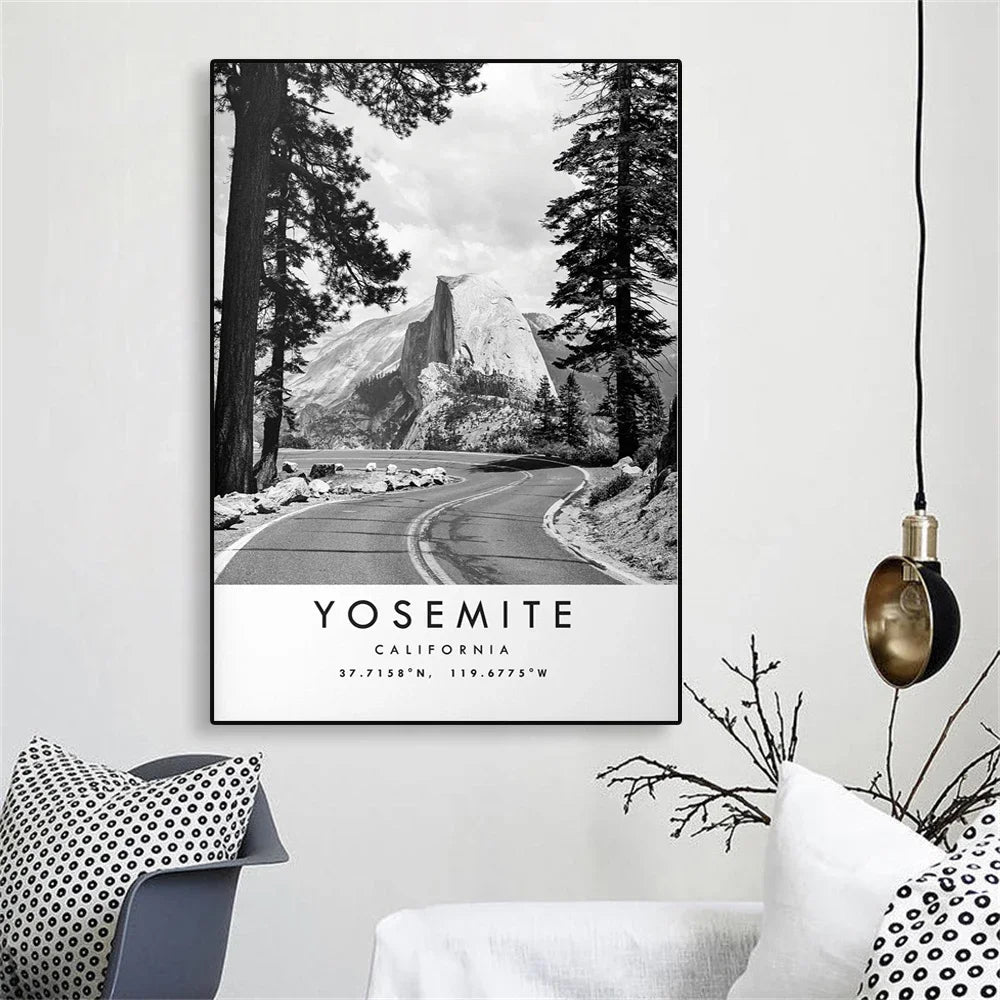 Half Dome Poster | Muurdecoratie Yosemite National Park | Landschap Wanddecoratie Californië Kunst