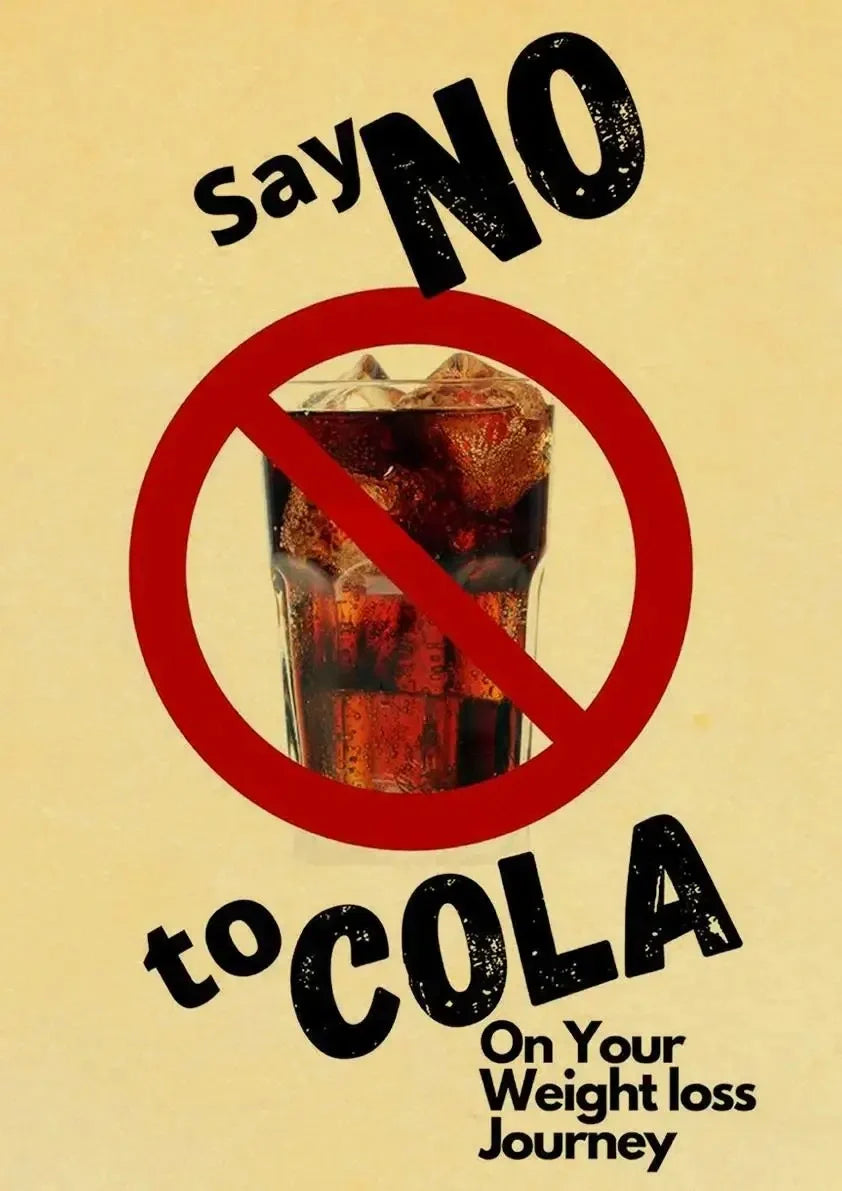 Say No To Cola | Retro Style Muurdecoratie | Nostalgische Posters | Unieke Wanddecoratie voor Huis & Tuin