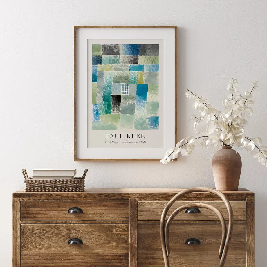First House in a Settlement Poster | Paul Klee posters | Abstracte wanddecoratie | Muurdecoratie kunst