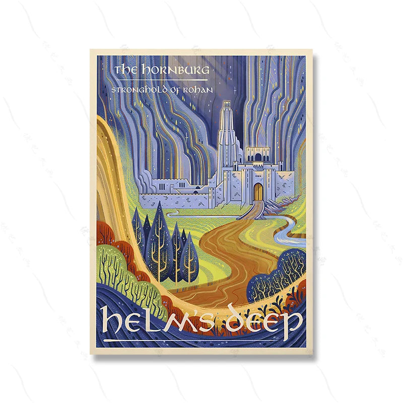 Helm's Deep Poster | Muurdecoratie Helm's Deep Fort | Wanddecoratie voor Fantasy Posterliefhebbers
