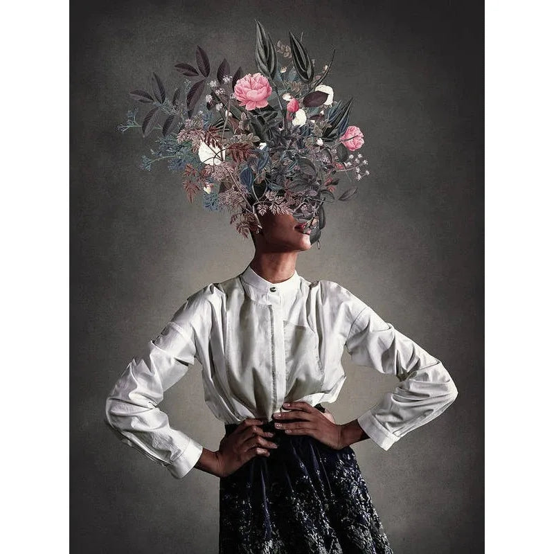 Blossoms of the Mind | Vintage Flower Heads Poster | Retro Vrouwelijke Bloemen Schilderijen | Muurdecoratie