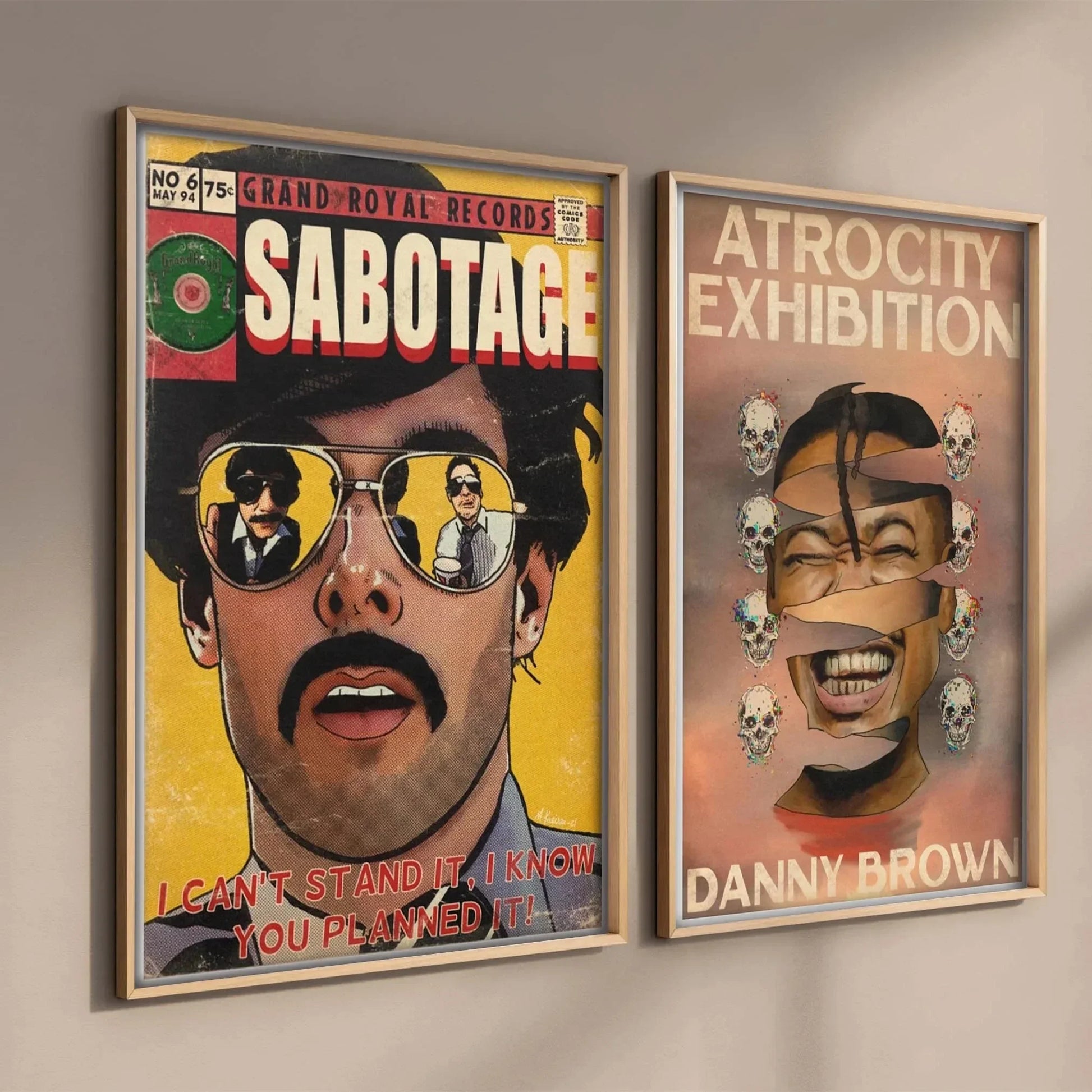 Beasty Boys - Sabotage | Muurdecoratie | Wanddecoratie Poster | Kunst | Music Comic Design