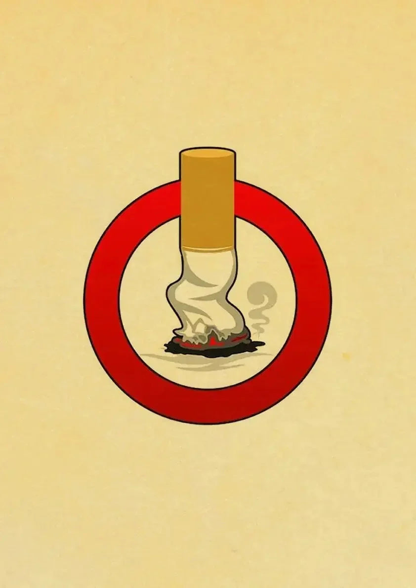 Vintage No Cigarettes Poster | Retro Waarschuwingsbord Muurdecoratie | Posters & Wanddecoratie Kunst