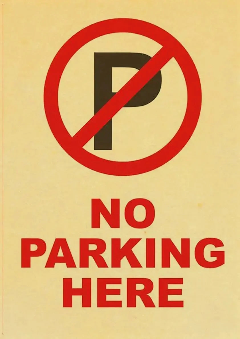 Vintage No Parking Warning | Industrieel Muurdecoratie | Wanddecoratie Metaal Look | Posters & Kunst decoratie
