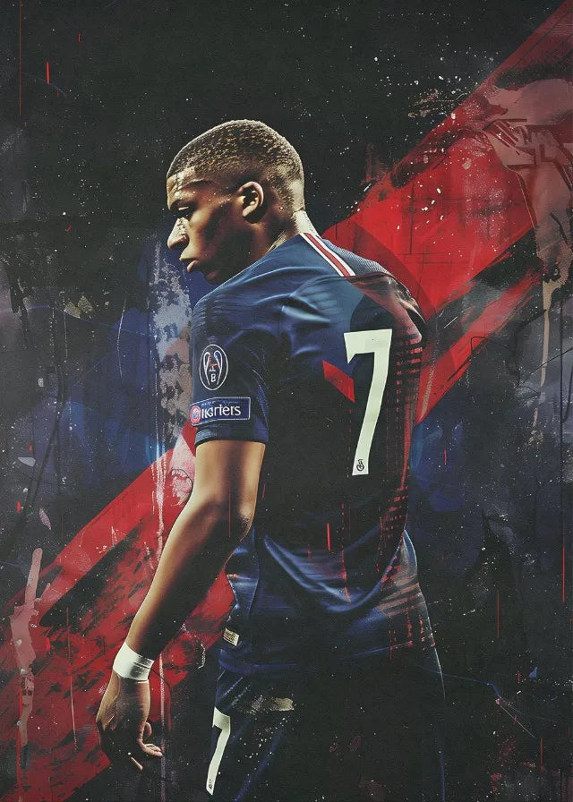 Kylian Mbappe #11 Celebratie | Muurdecoratie Poster Voetbal Legende Muurkunst | Talent en Passie