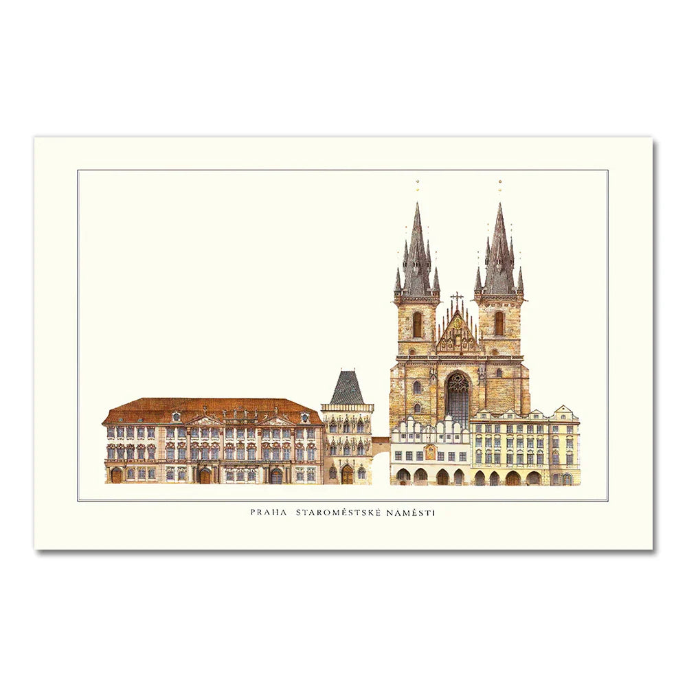 Old Town Hall | Muurdecoratie Praag | Gotische en Renaissance architectuur | Boheemse Wanddecoratie | Europese Posters