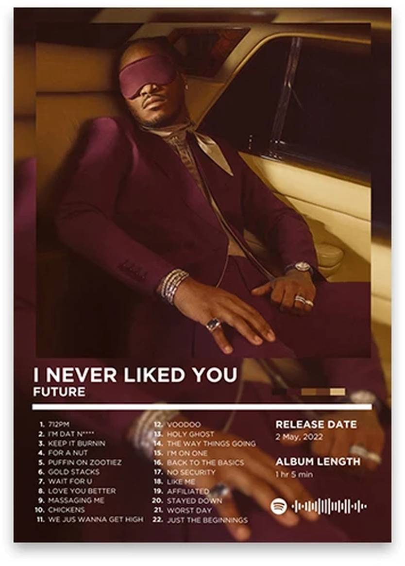 I Never Liked You Poster | Future | Iconic Rap Album Art | Muurdecoratie | Hip Hop Wanddecoratie