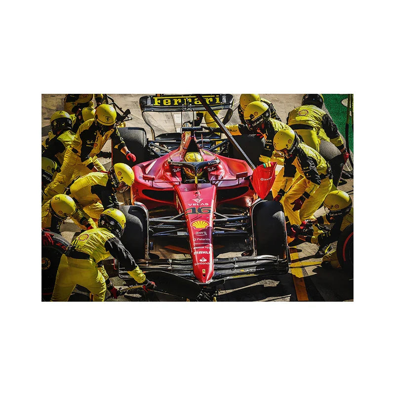 Charles Leclerc Racing Watercolor | Muurdecoratie | Wanddecoratie | Posters | Canvas Kunst | Schilderijen | Grand Prix Race | Formule 1 Pit Stop | Woondecoratie | Wandkunst