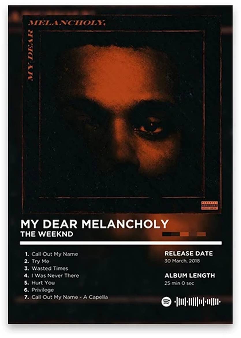 The Weeknd | My Dear Melancholy Poster | Iconisch Rap Album Muurdecoratie | Hip Hop Schilderijen | Wanddecoratie
