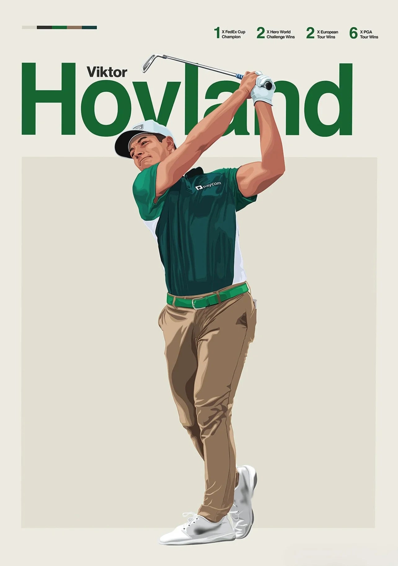 Viktor Hovland Posters | Wanddecoratie van Golf Legends | Dynamische Muurdecoratie | Iconische Spelers | Kunstdruk voor Golf Fans