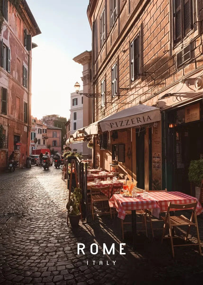 Trastevere | Rome | Wanddecoratie | Sfeervolle Straten | Beeld van het Romeinse Leven | Muurdecoratie Posters