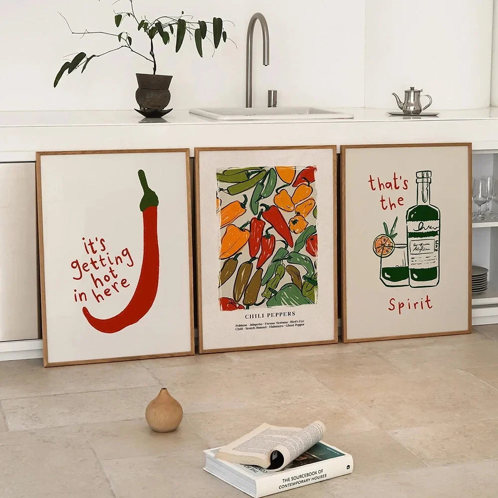 Japanese Hot Chilli Pepper | Posters | Muurdecoratie keuken | Wanddecoratie home | Canvas kunst