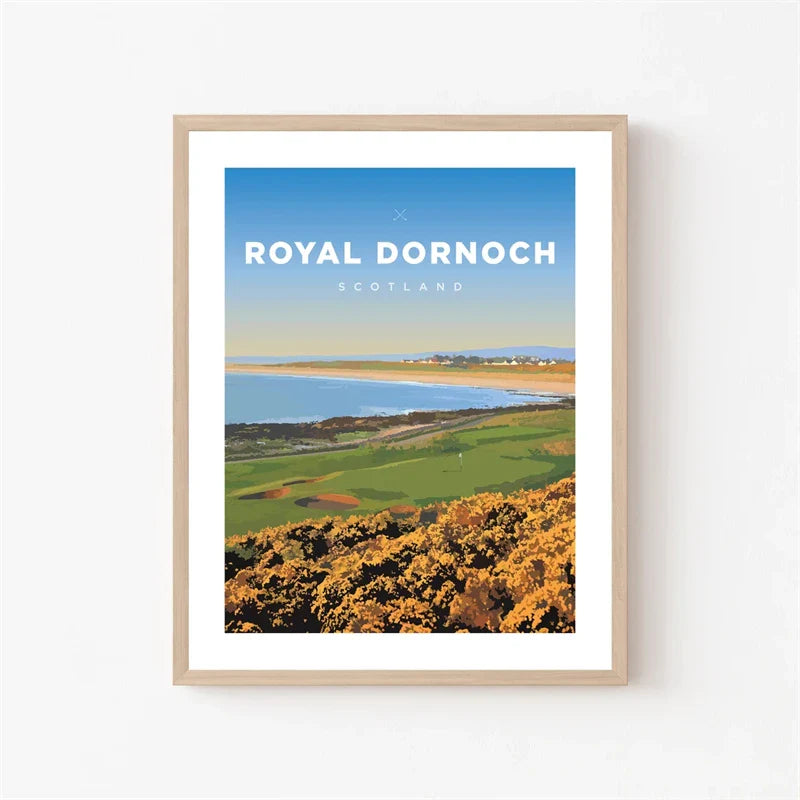 Royal Dornoch Golf Course Poster | Wanddecoratie | Muurdecoratie | Schilderijen | Huis & Tuin Kunst
