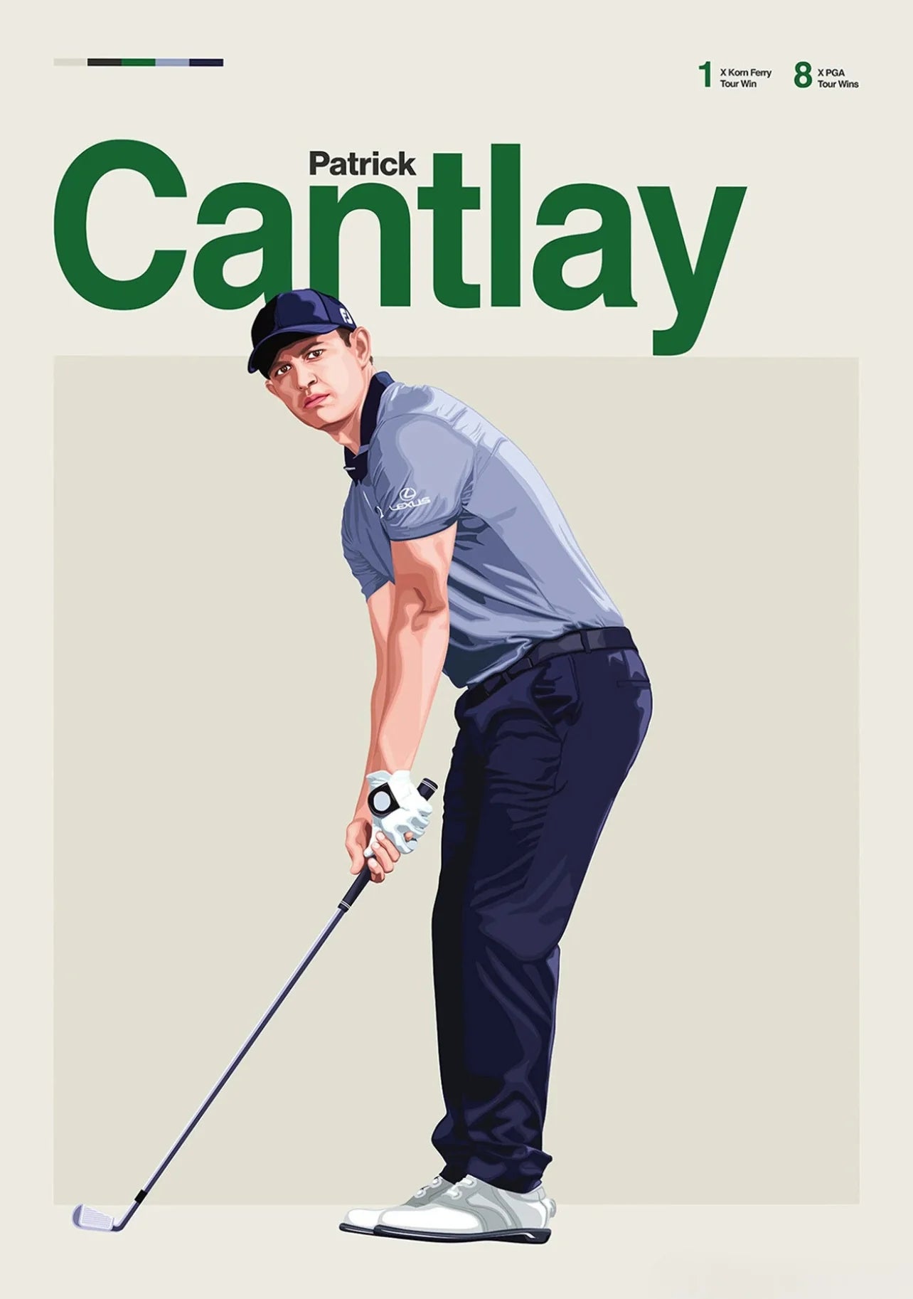 Patrick Cantlay Poster | Wanddecoratie Legendarische Golfer | Muurdecoratie Kunst voor Huis
