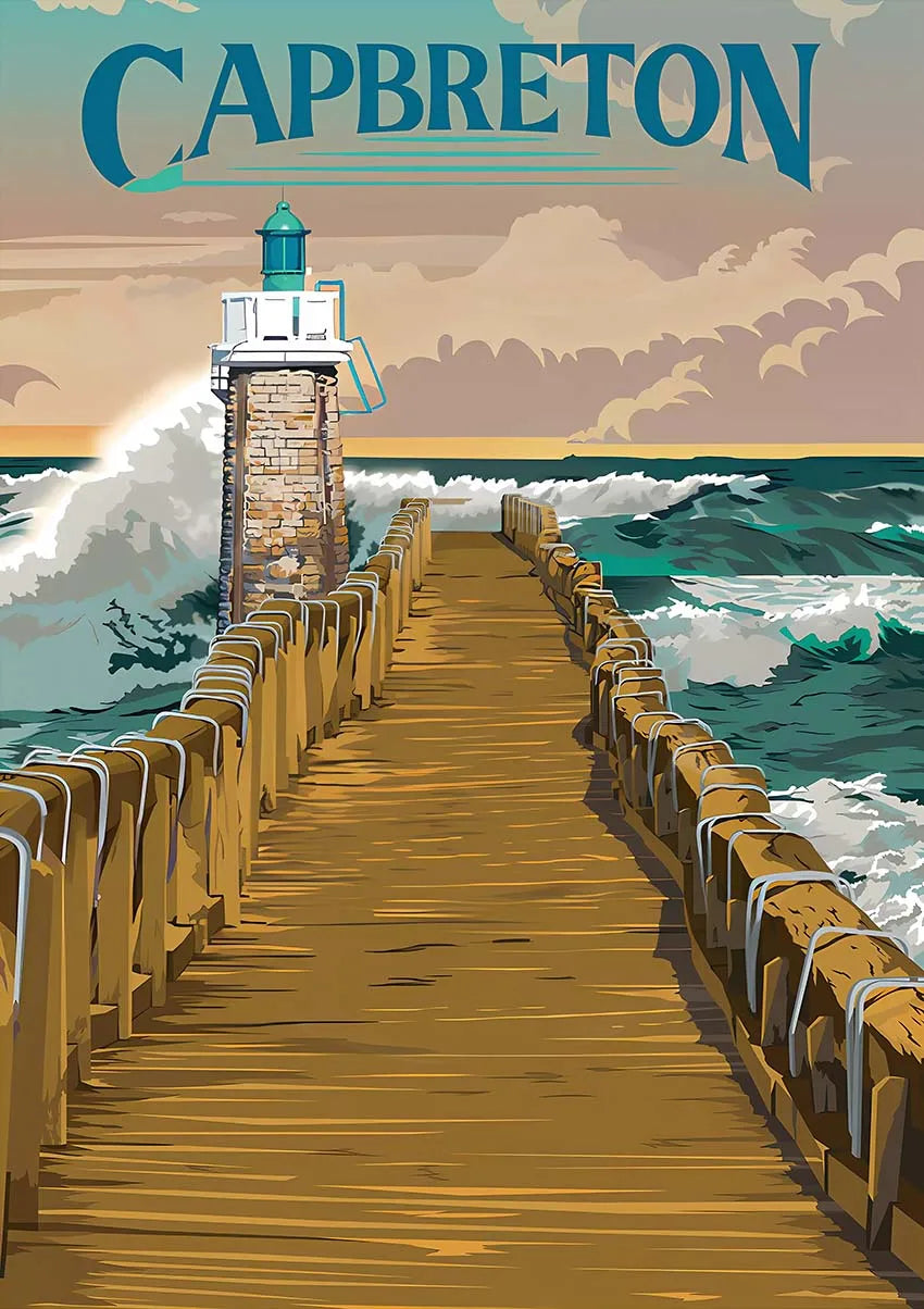 Capbreton | Historische Haven Navigatie Kunst | Frankrijk | Kustlandschap Wanddecoratie | Muurdecoratie Posters