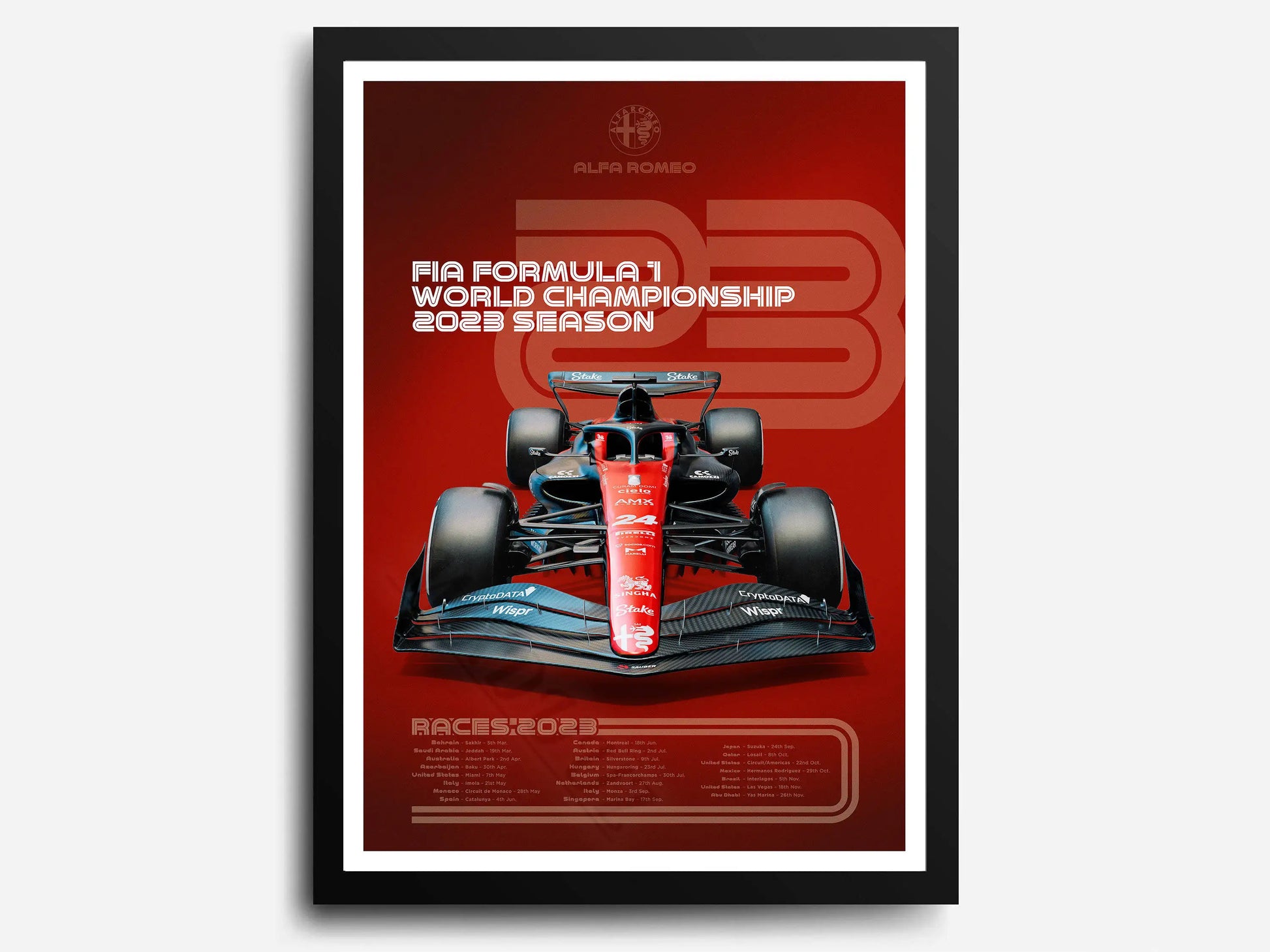 Valtteri Bottas | Zhou Guanyu | Alfa Romeo F1 World Championship Poster 2023 | Muurdecoratie