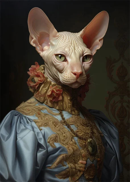Sphynx Cat Poster | Aristocratic Elegance | Enigmatic Feline Ruler | Wanddecoratie | Muurdecoratie