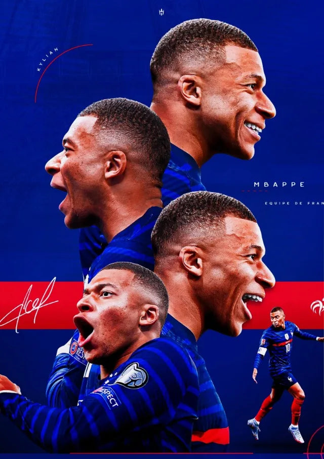 Kylian Mbappe #8 | Celebration Muurdecoratie | Posters | De snelheid, vaardigheid en geest van een voetballegende