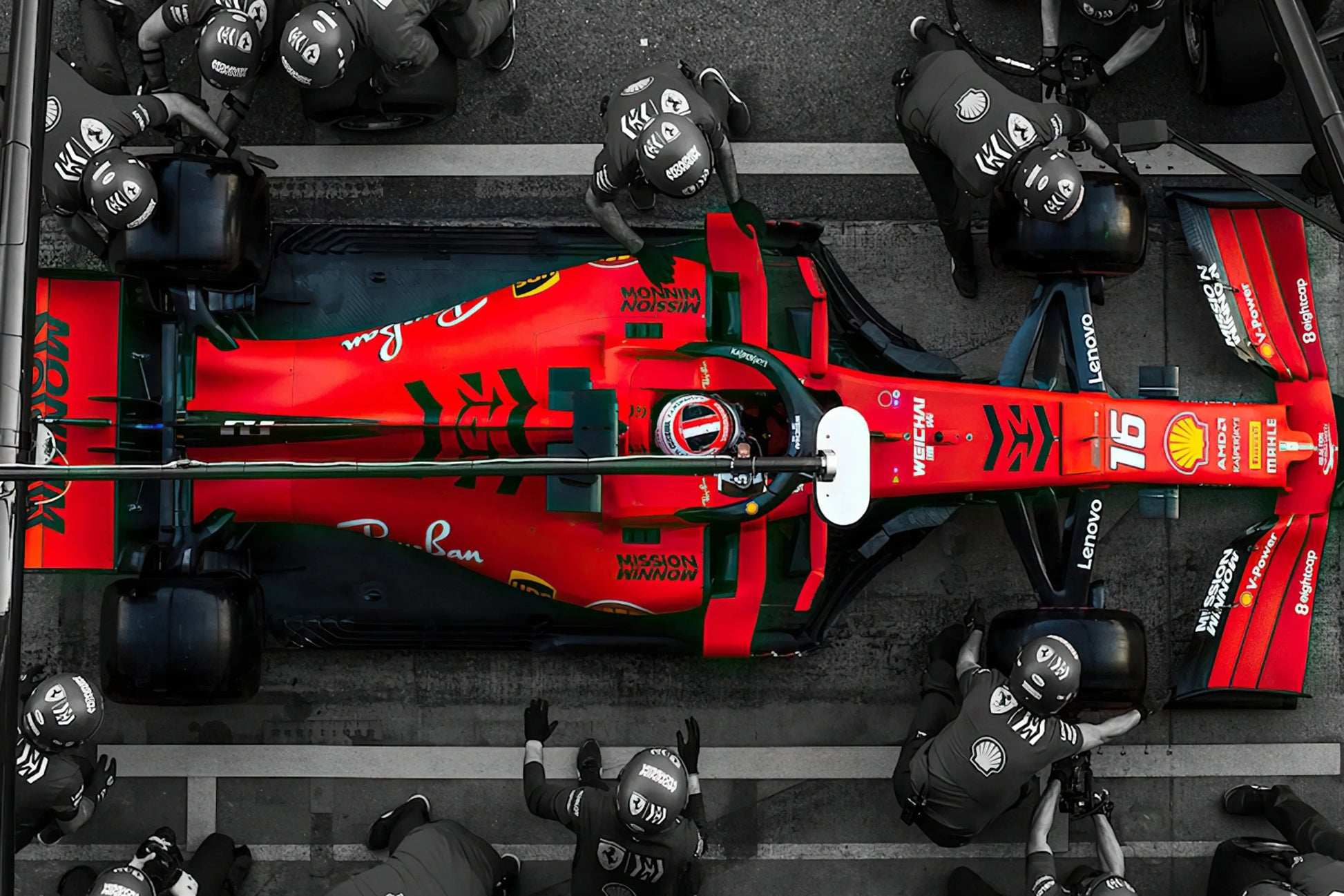 Sebastian Vettel Ferrari 2018 | Motorsport Muurdecoratie | F1 Pitstop Posters | Wanddecoratie Kunst