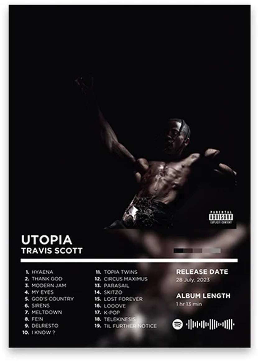 Travis Scott | Utopia poster | Iconische muziek muurdecoratie | Rhyme Legends wanddecoratie | Hip Hop album kunst