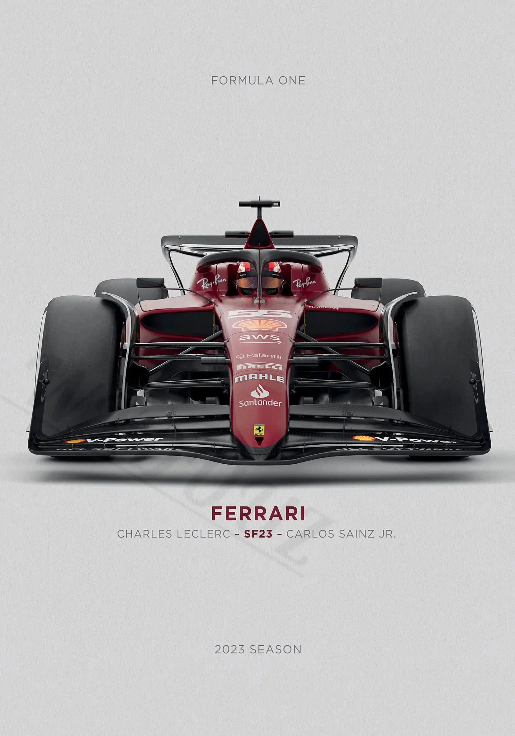 Ferrari Formula 1 SF23 Poster | Charles Leclerc & Carlos Sainz Jr. | Muurdecoratie | Wanddecoratie | Schitterende Racing Duo Kunst