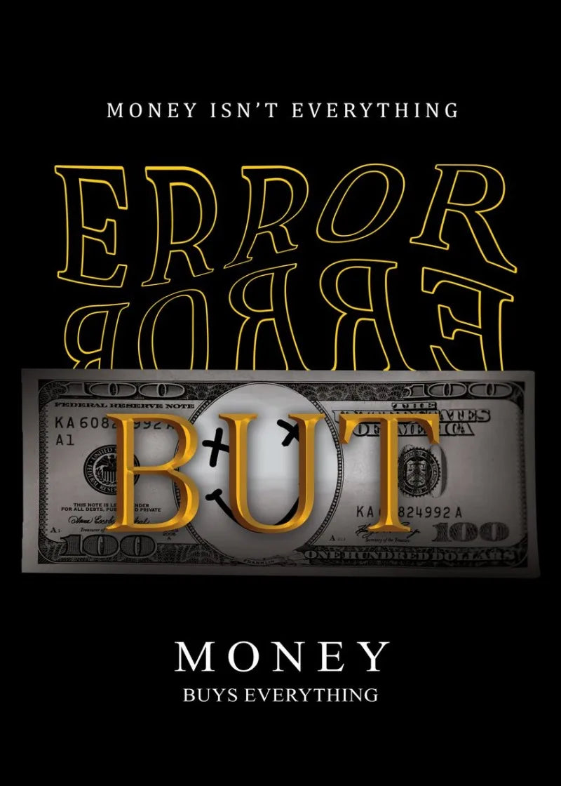 Error But Money | Muurdecoratie Humor | Wanddecoratie Posters | Funny Art Print | Humoristische Kunst