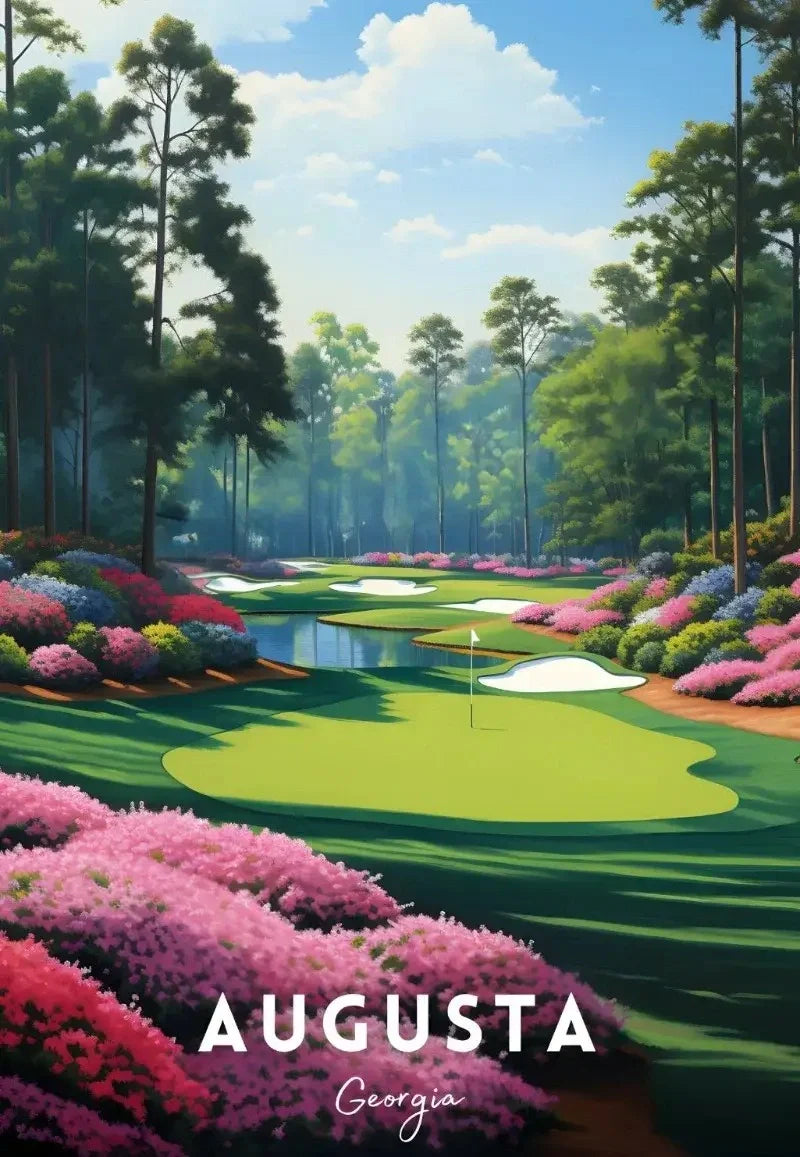 A Tribute To The World's Greatest Golf Courses | Augusta | Golf Posters | Muurdecoratie Georgia | Wanddecoratie