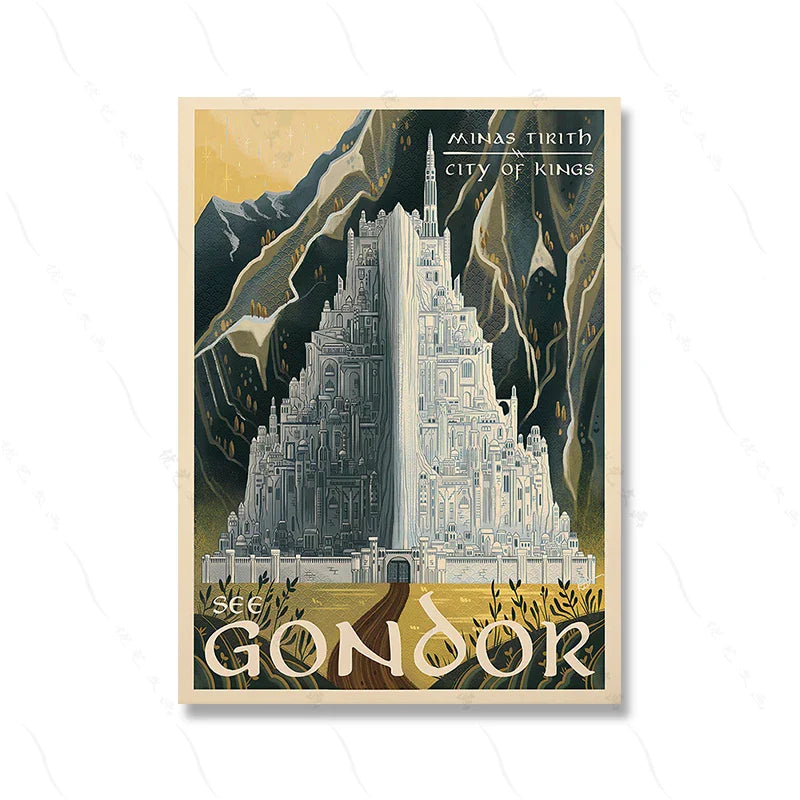 Isengard and the Tower of Orthanc | Posters | Wanddecoratie | Muurdecoratie | Mythische Grote Toren | Huis en Tuin Kunst