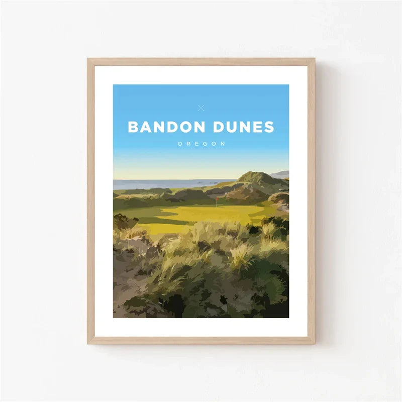 Bandon Dunes Posters | Wereldberoemde Links Golfbaan Kunst | Oregon Muurdecoratie | Golfbaan Wanddecoratie