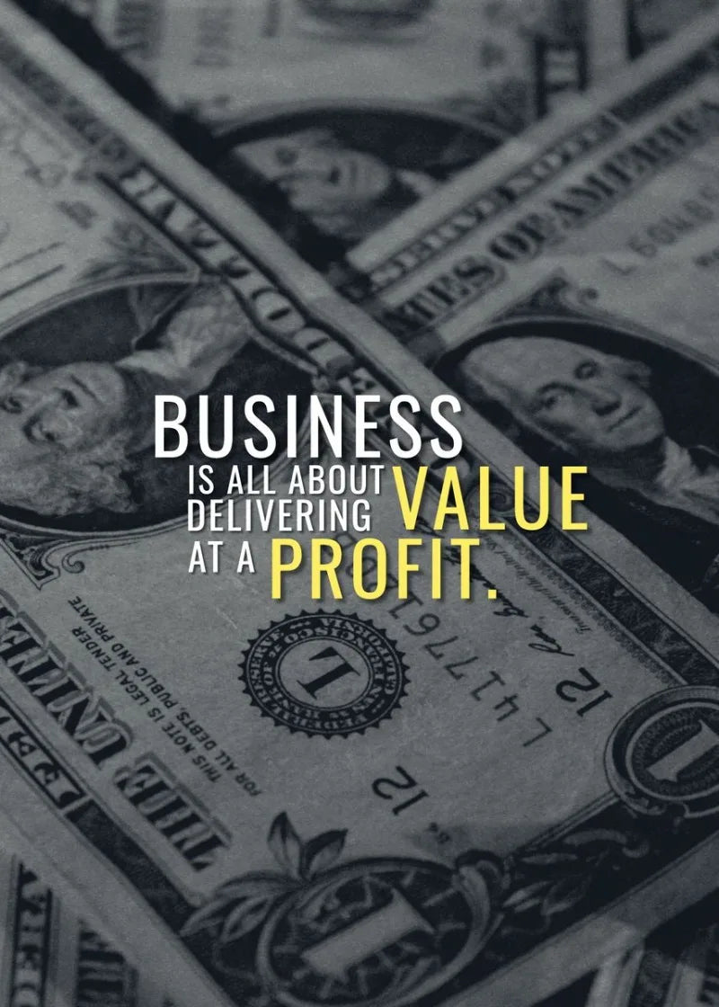 Business Value Profit Poster | Wanddecoratie Inspiratie | Muurdecoratie Financiën Quote | Posters Kunst