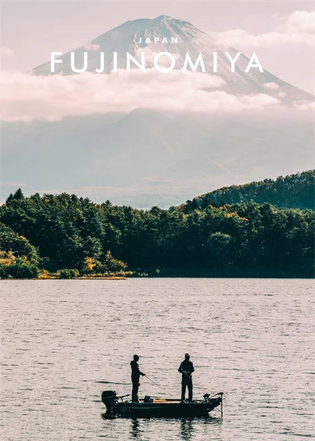 Lake Motosu Fishing | Japanse Muurdecoratie | Vredige Natuurscènes | Japanse Wanddecoratie | Fujinomiya