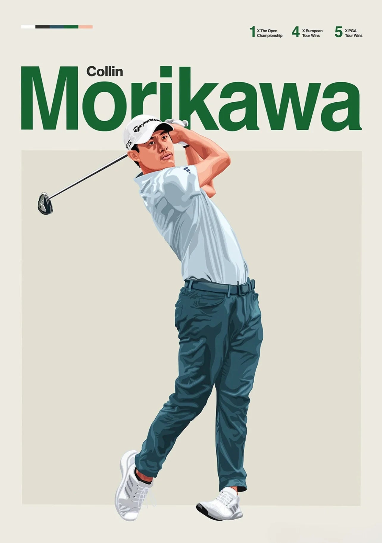 Collin Morikawa Poster | Iconische Golfers Muurdecoratie | Golf Wanddecoratie | Passie & Legacy Kunst