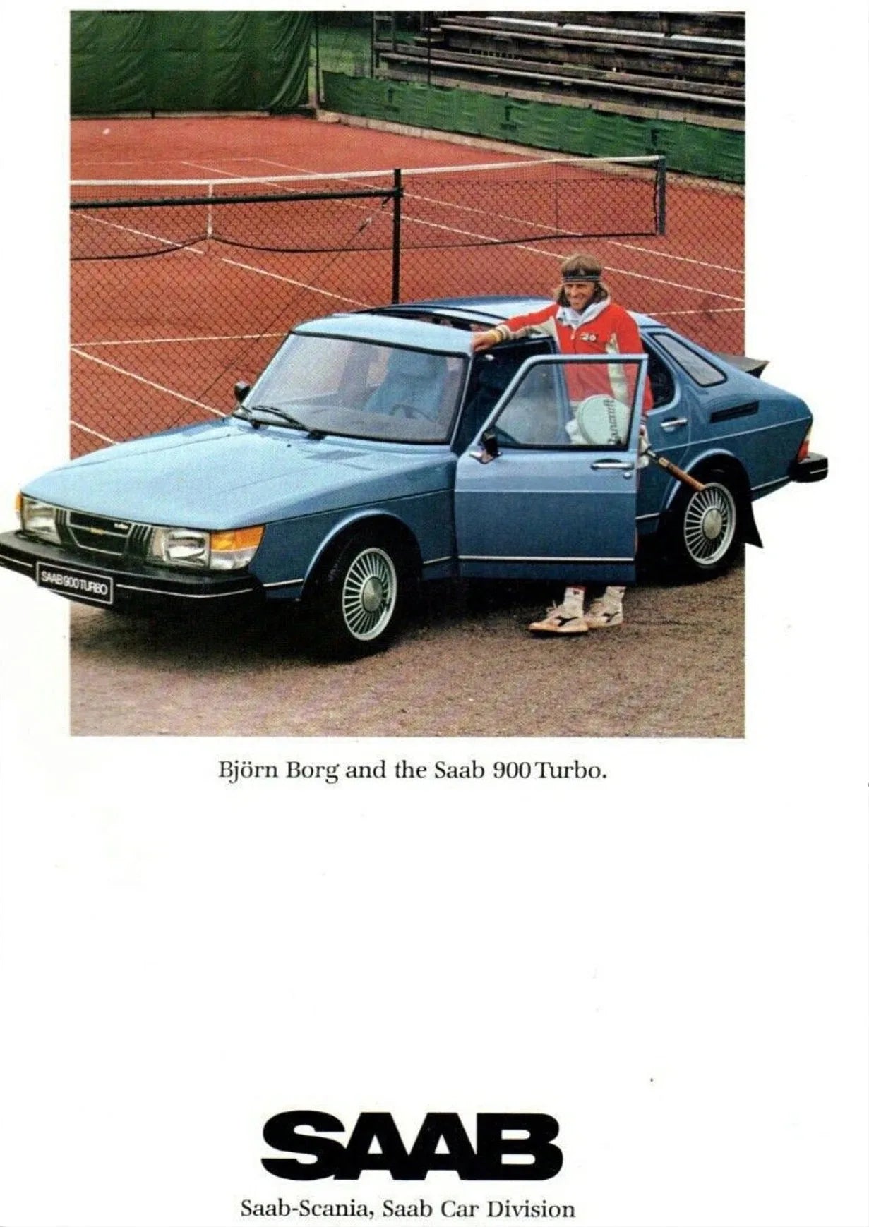 Saab 900 Turbo | Bjrn Borg | Vintage Saab Wanddecoratie | Legendarische Sports Posters | Muurdecoratie